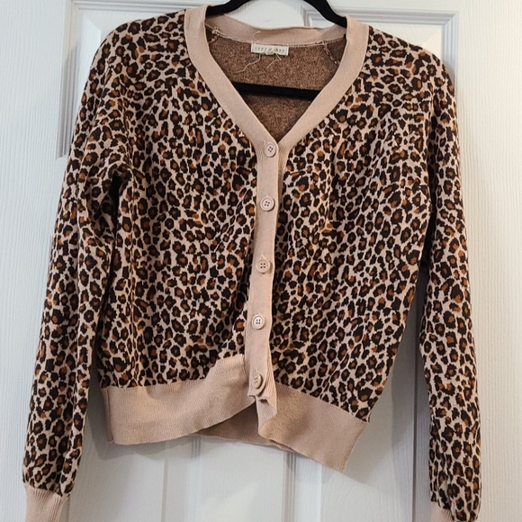 cheetah sweater cardigan